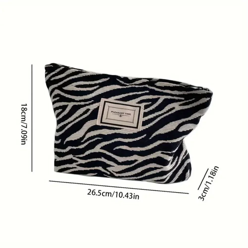 Fashionable Zebra Pattern Makeup Bag